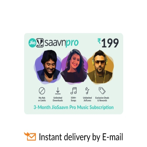 JioSaavn E-Gift Card - Rs. 299 for 3 months subscription